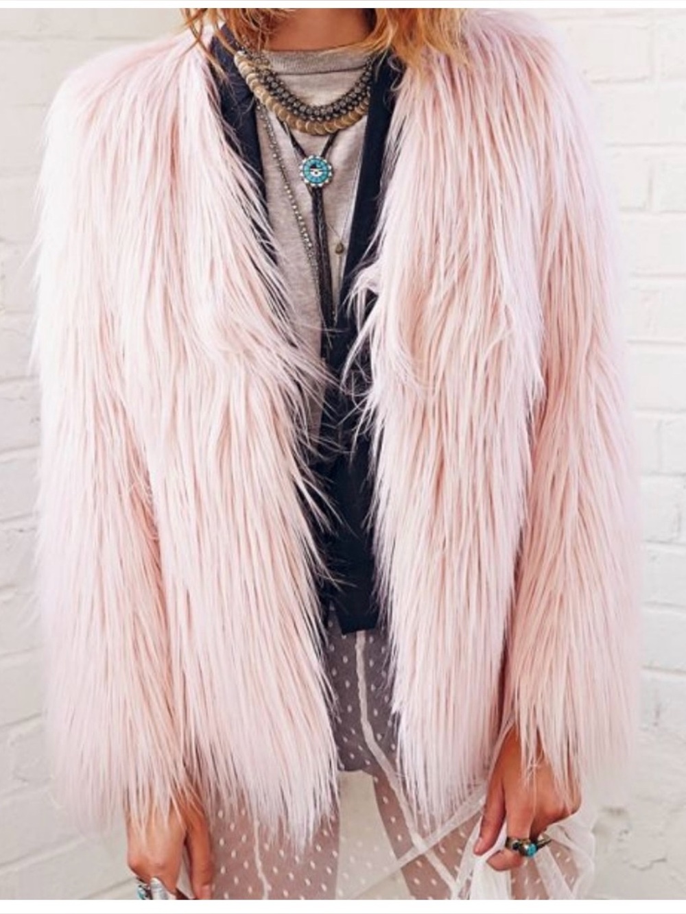 Plush Blush Pink Teddy Jacket - Soft Faux Fur Women's Coat
